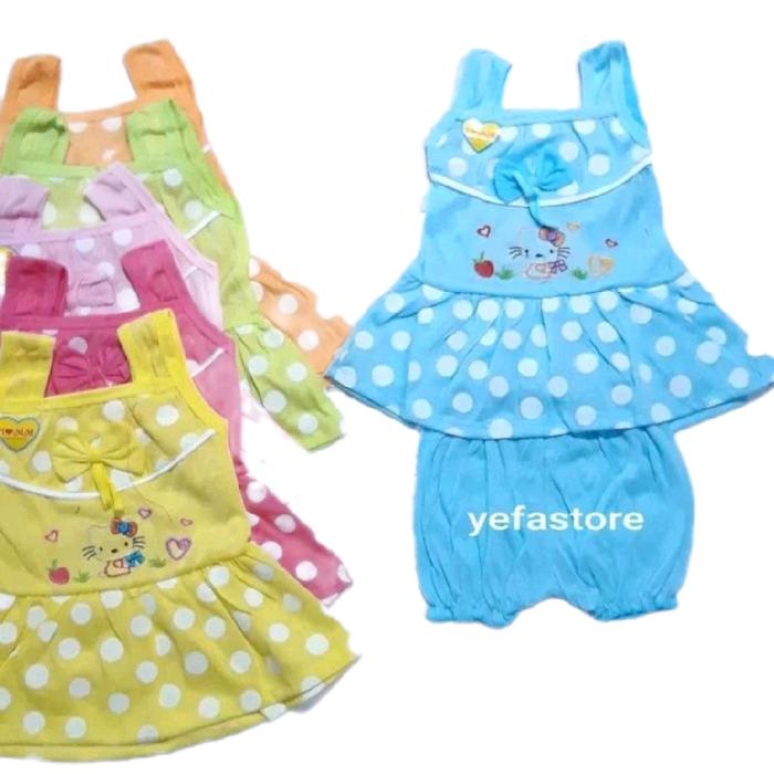 setelan bayi 0-6 bulan set tanktop ss cod ss murah meriah Katun Perempuan Cewek Parsel tanktop ss