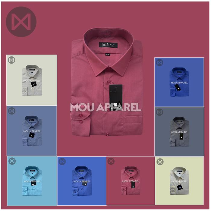 ALISAN Kemeja Pria REGULAR Lengan Panjang Polos Baju Atasan Jas Cowo Alisan Formal Original Hitam Pu