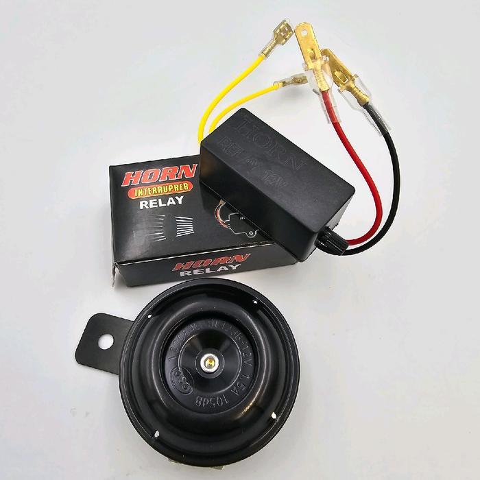Paket Klakson Standar Motor Bebek Matic 12V Plus Relay Putus-Putus Stelan Universal