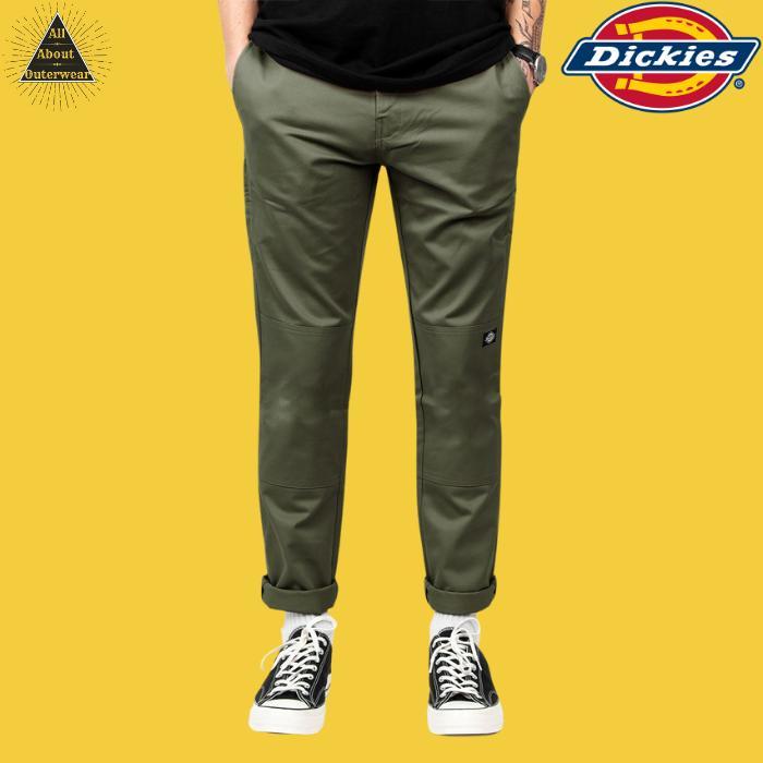 DICKIES WORKPANTS 918 SLIM FIT DOUBLE KNEE ARMY GREEN ORIGINAL
