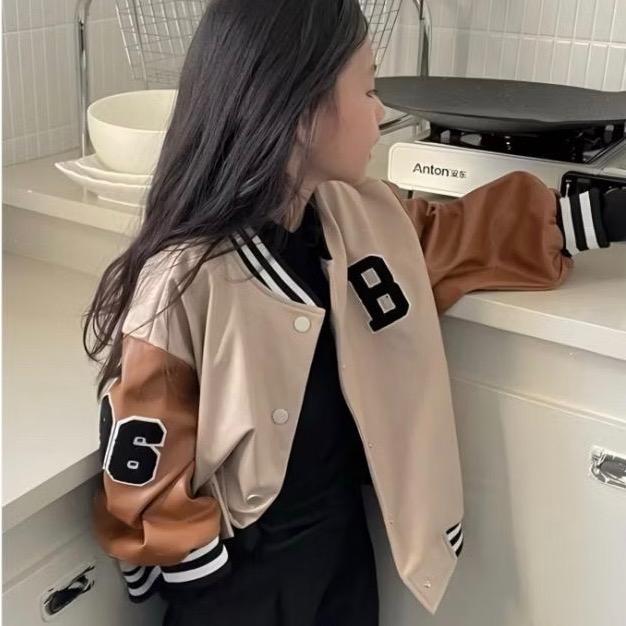 Jaket Varsity Baseball Anak Unisex (1 th - 18 th)  INISIAL B (BISA CUSTOM HURUF) Embroidery Jacket K