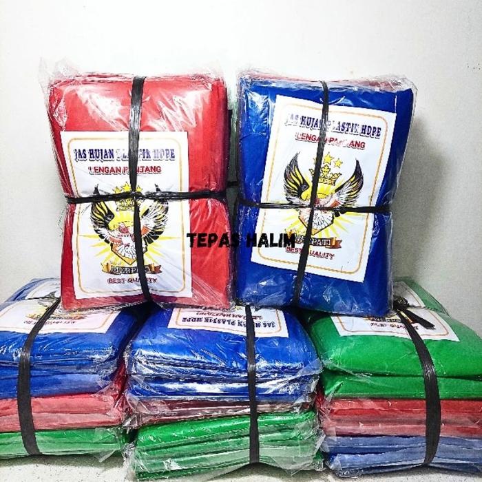 12Pcs Jas Hujan Plastik Tebal Ponco Merpati 1 Lusin / Jas Hujan Plastik HDPE Tebal / Jas Hujan 1 Lus
