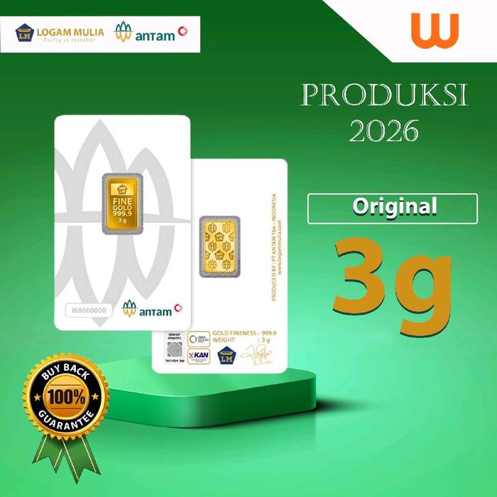 3 GR (GRAM) GOLDBAR/LOGAM MULIA/LM/EMAS ANTAM BERSERTIFIKAT LBMA