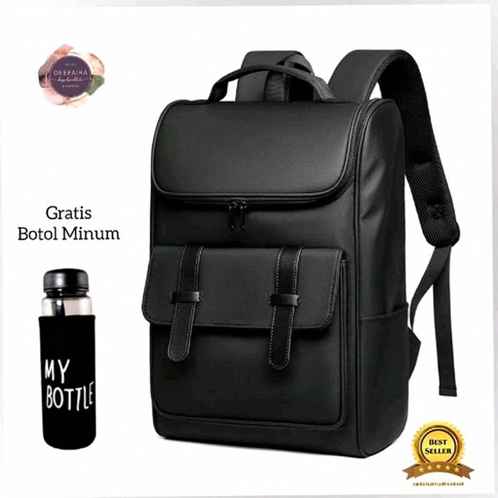 Deefaira Tas Backpack Korean style Model Kotak U POLOS Ransel Aesthetic Anak Sekolah UNISEQ Laki-Lak