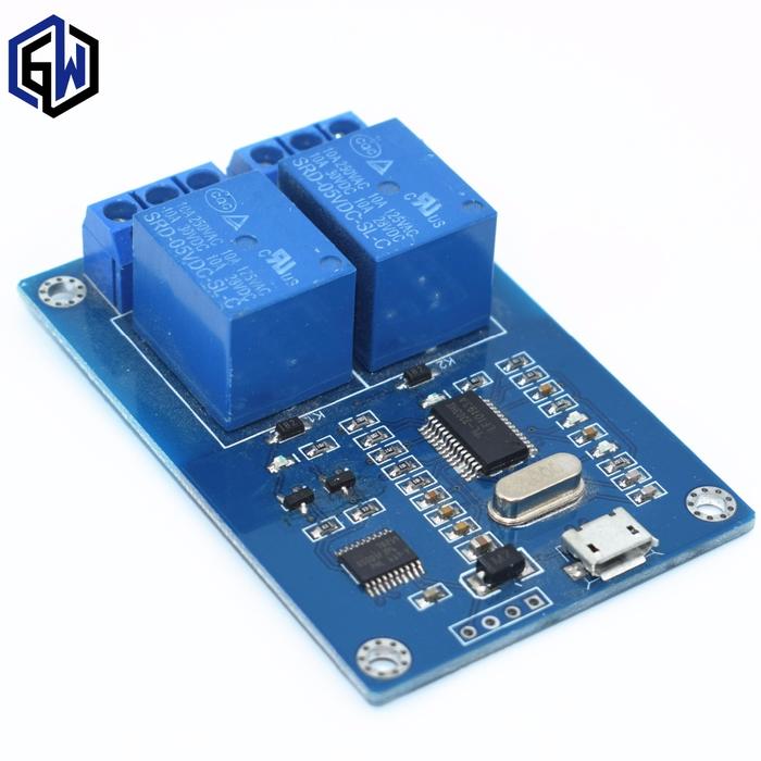 MICRO USB Modul 5V 2 Channel Relay Modul relay Control Panel dengan