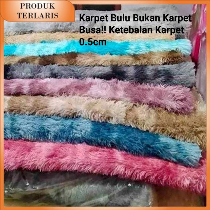 [COD] 200x200 Karpet bulu Ombre lembut tebal bulu 4cm karpet lantai