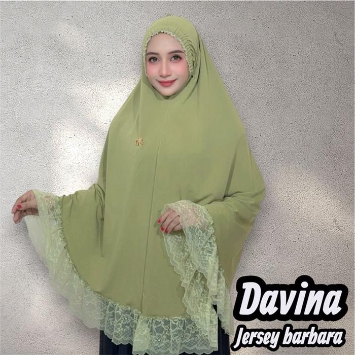 Jilbab instan jumbo Davina bergo kerut dahi jersey barabara renda byFo hijab wanita muslim