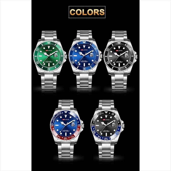 Jam Tangan Pria ARLANCH 305 Analog Date Anti Air Quartz Stainless Steel