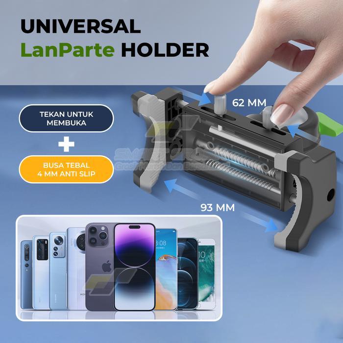 Car Phone Holder LANPARTE Hp Di Mobil Bahan Alluminium Dudukan di Dashboard Dan Kaca Stand Sandaran 