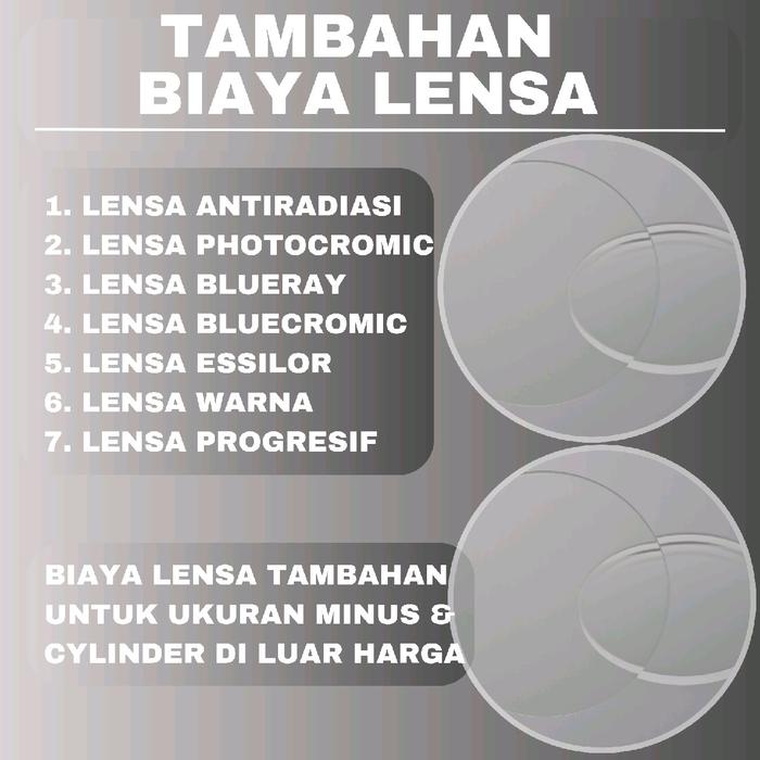 Tambahan Biaya Lensa Minus & Cylinder untuk Eyewear dan Glasses Pilihan Antiradiasi Photocromic Blue