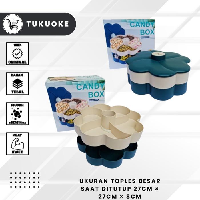 [Toples Bunga 2 Susun] Flower Candy Box/ Toples Kue Lebaran Toples Kue 2 Tingkat