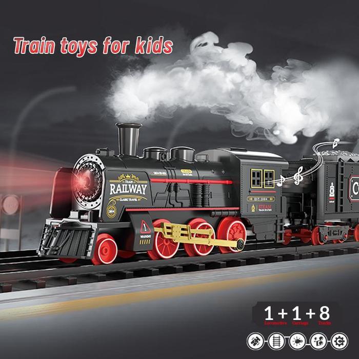 Kereta Api Elektrik Rail King Kereta Api Panjang Kereta Api 2 Gerbong 8 Rel Mainan Rail Kereta Rel M