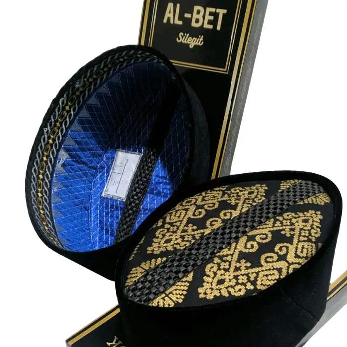 Songkok AL-BET Silegit SGA Regular Pria Motif Batik Gold