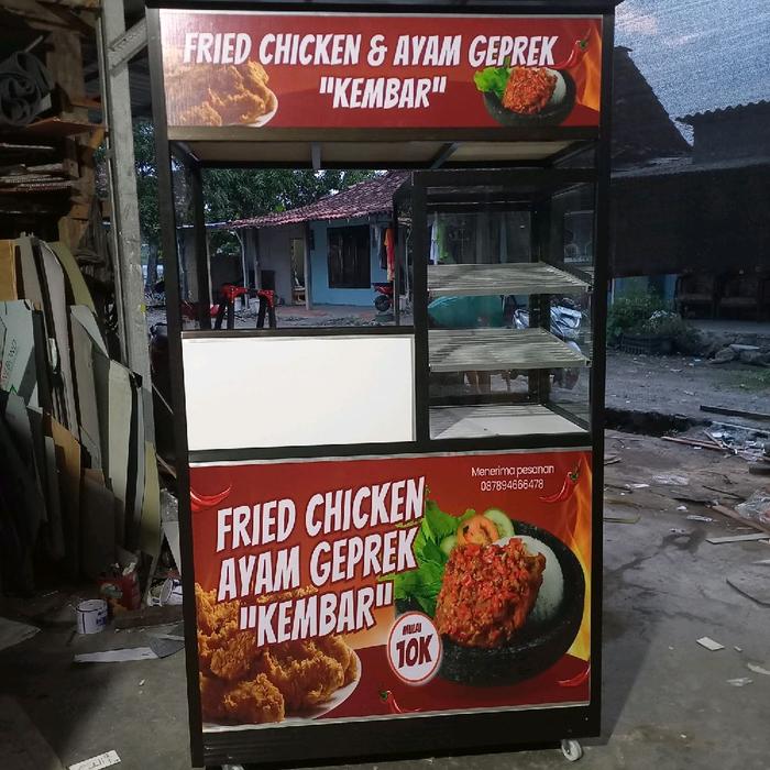 Gerobak Etalase, ayam krispy, Chicken & Geprek