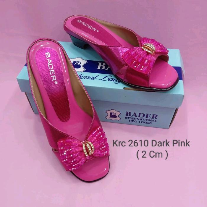 BADER Krc 2610 Sepatu Wanita dengan Hiasan Pita Berkilau Tinggi 2 Cm