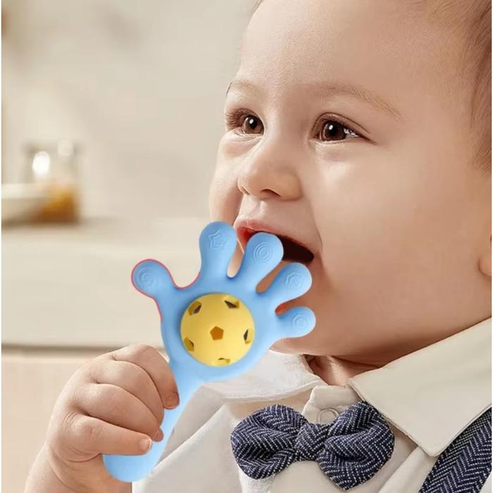 Silicone Rattle Teether Mainan Mainan Bersuara / Mainan Gigitan Bayi Rattle Teether