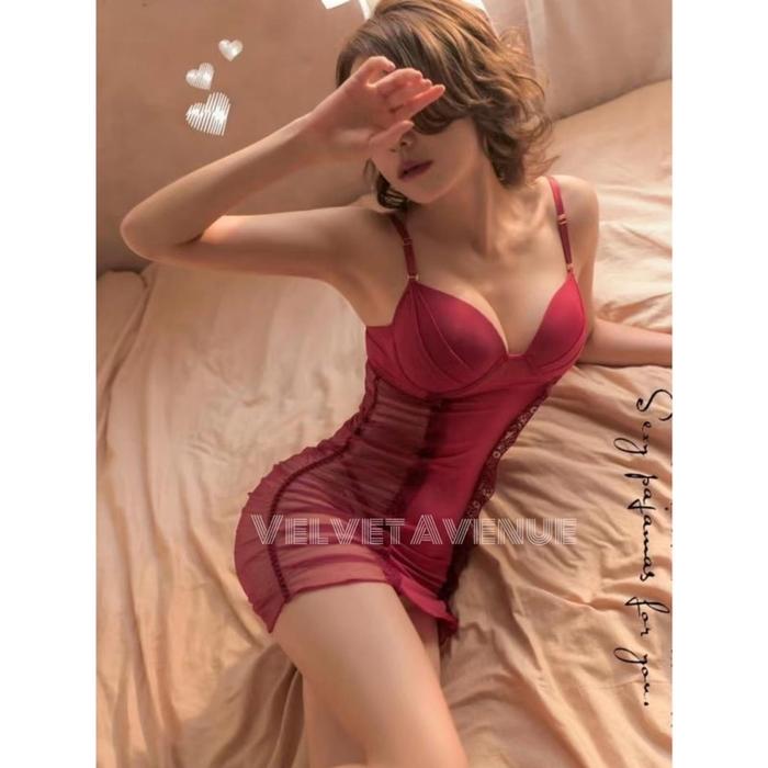 New Lingerie Dress Transparan Berkawat Kawat Bercup Seksi Super Hot Miranda Murah