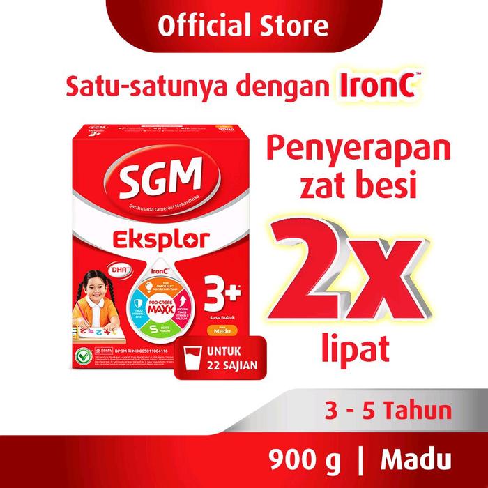 SGM Eksplor 3 Plus Usia 3 - 5 Tahun / Vanilla / Cokelat / Madu / 900 Gram