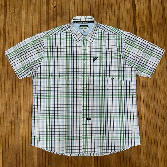 ECKO UNLTD HIP HOP JNCO JORTS PLAID SHORT SLEEVE SHIRT