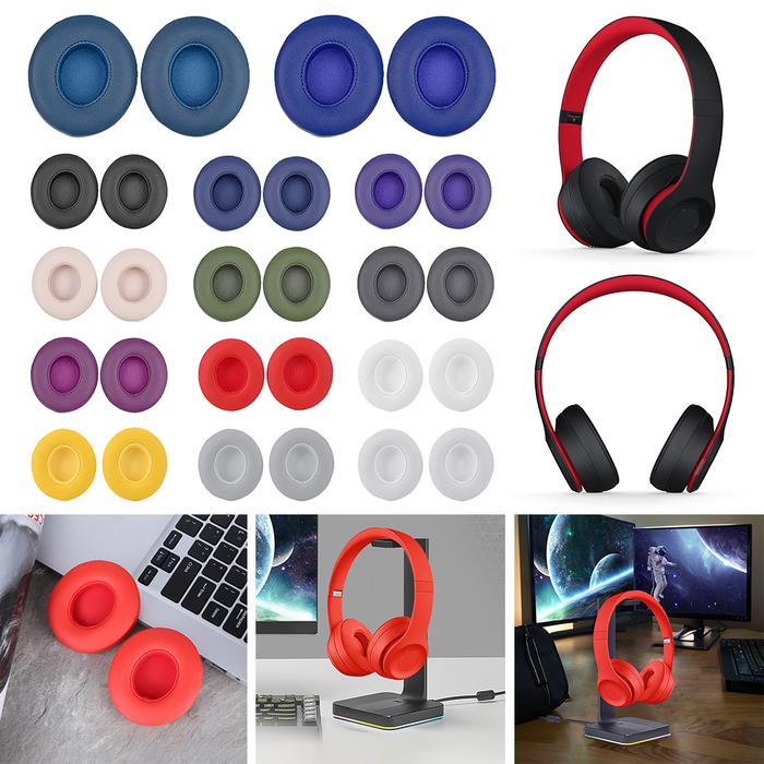 Earpads Cushions Replacement Memory Foam Ear Pads Ear Cushion with Protein Leather for Beats Solo 2/