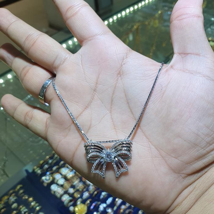 KALUNG ITALY SANTA BERLIONTIN PITA EMAS PUTIH KADAR 750