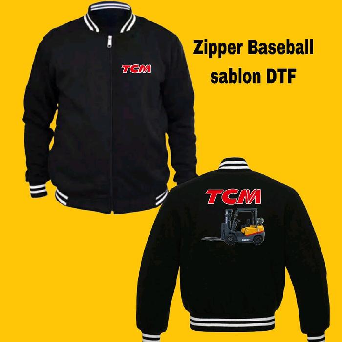 Zipper Baseball jaket forklift TCM sablon DTF