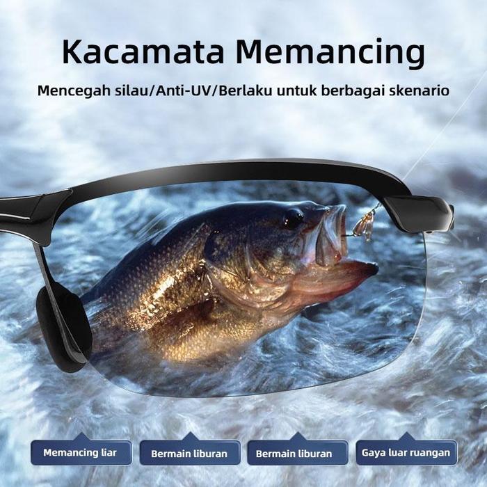 DeepHook Polaroid Sunglasses Fotocromic Kacamata Sunglass Polarized Photocromik Siang Malam Pra Wani