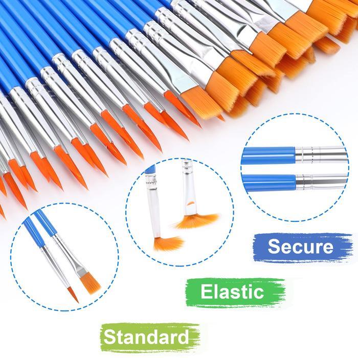 50pcs Kuas Lukis Set Paintting Brush Kuas Cat Air Dan Minyak