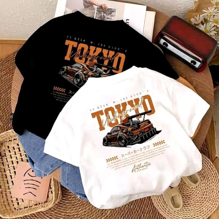 TREND26.ID (C.O.D)KAOS ANAK WANITA LUCU DENGAN DESAIN MK DAN ROTI WARNA HITAM DAN KREAM ATASAN LAKI 