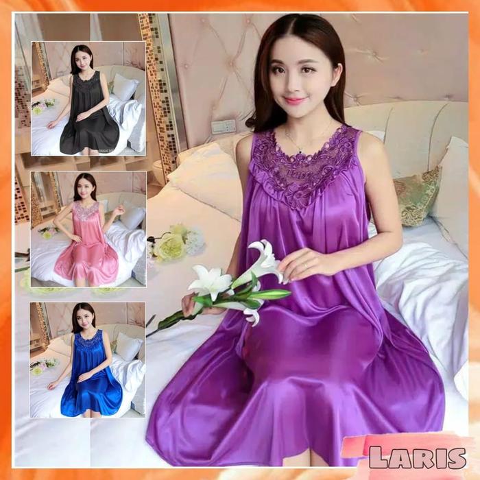 Laris - Baju tidur wanita jumbo ld 120 cm lingerie sexy import / dress lingeri happy py 67 fit XXL -