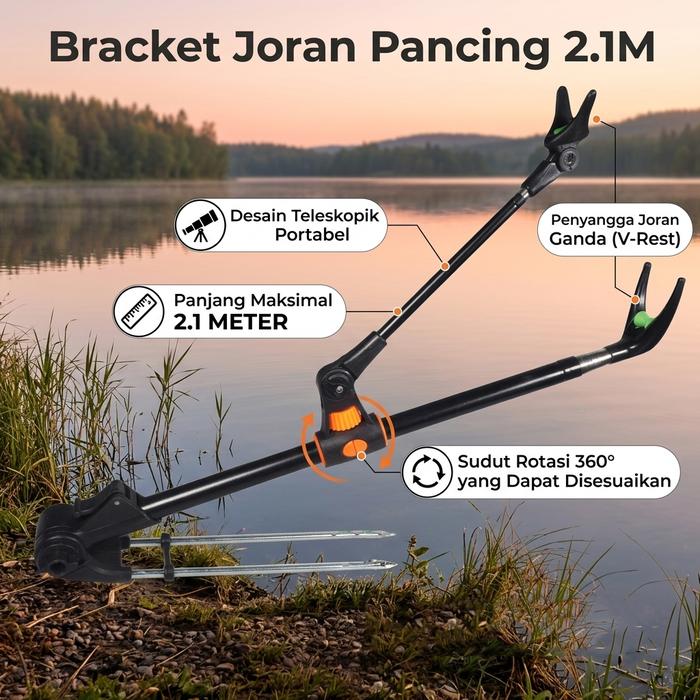 Cahayastore - Bracket Joran Pancing | Holder Tongkat Pancing | Dudukan Joran Adjustable