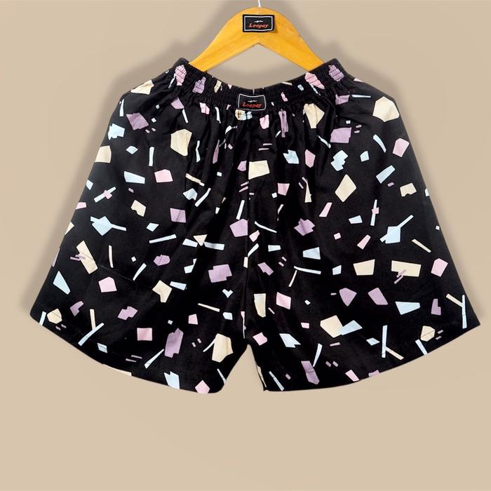 CELANA LOOPAY BOXER MOTIF ABSTRAK KOTAK Shorts Pria Santai Pantai Unisex Pendek Wanita Surfing Dewas