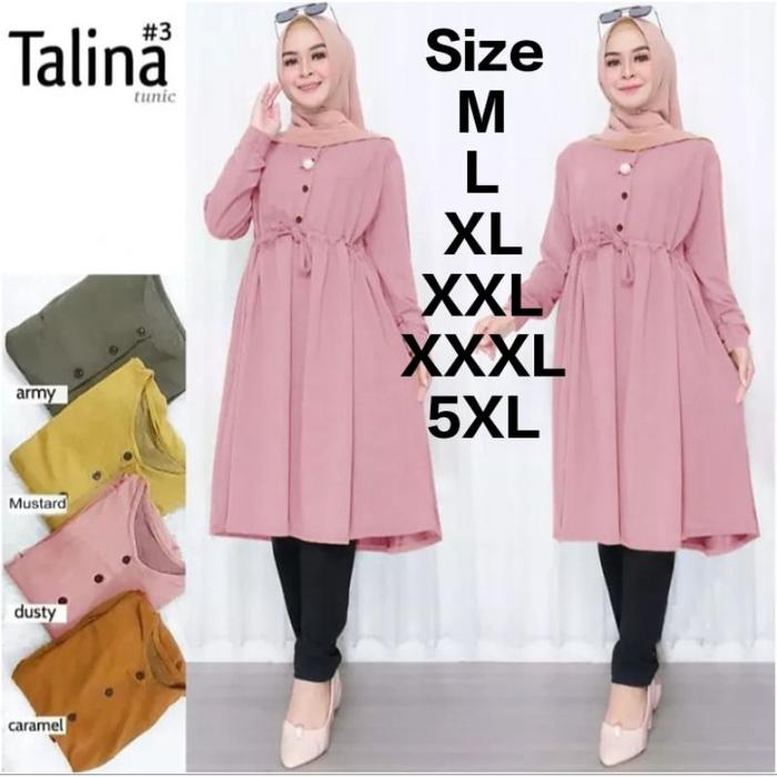 READY STOCK TALINA TUNIK TUNIK WANITA BAHAN KATUN RAYON TWILL