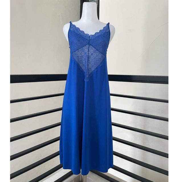 THE BRAHOUSE LINGERIE DRESS DASTER SEXY HOME DRESS FREE SIZE LINGERIE ALL SIZE BAJU TIDUR BIRU LACE