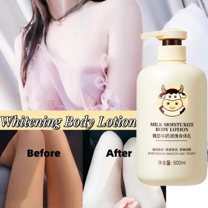Milk body lotion 500ml pemutih tubuh permanen Original  body lotion whitening memutihkan niacinamide
