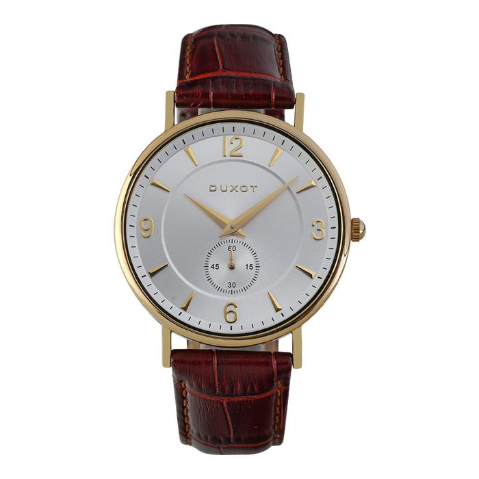 Jam Tangan Pria DUXOT DX-2038-01 Men Silver Dial Brown Leather Strap Limited Edition