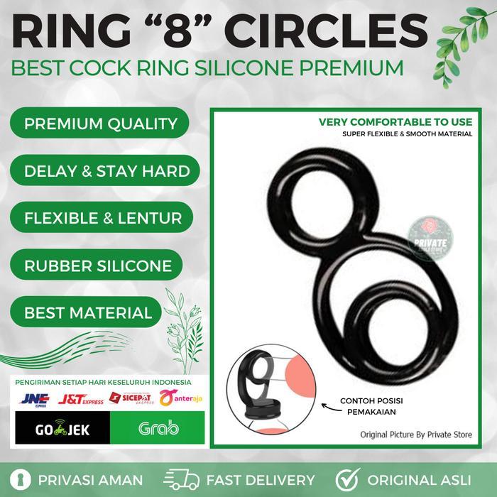 Best Seller COCK RING 8 CIRCLE - Cincin Silicone Alat Jepit Vital Pria Bahan Silikon Rubber Flexible