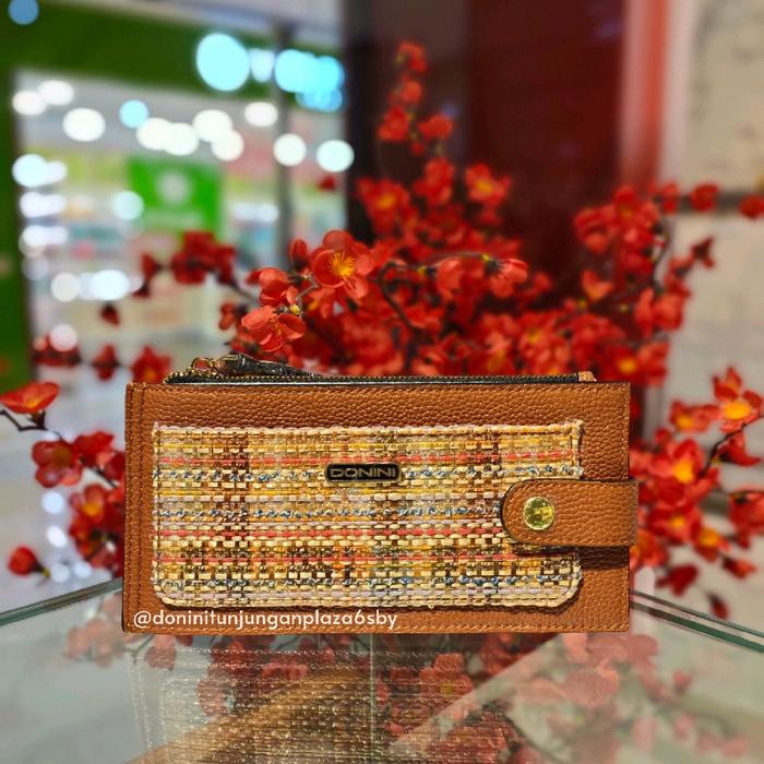 Donini Claire Wallet kode 878 dompet material kulit sapi kombinasi textile mad