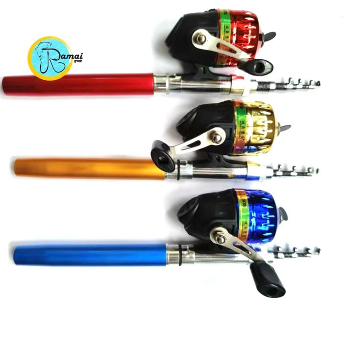 Satu Set Joran Pen Mini Alat Pancing Pulpen Casting Dan Spinning