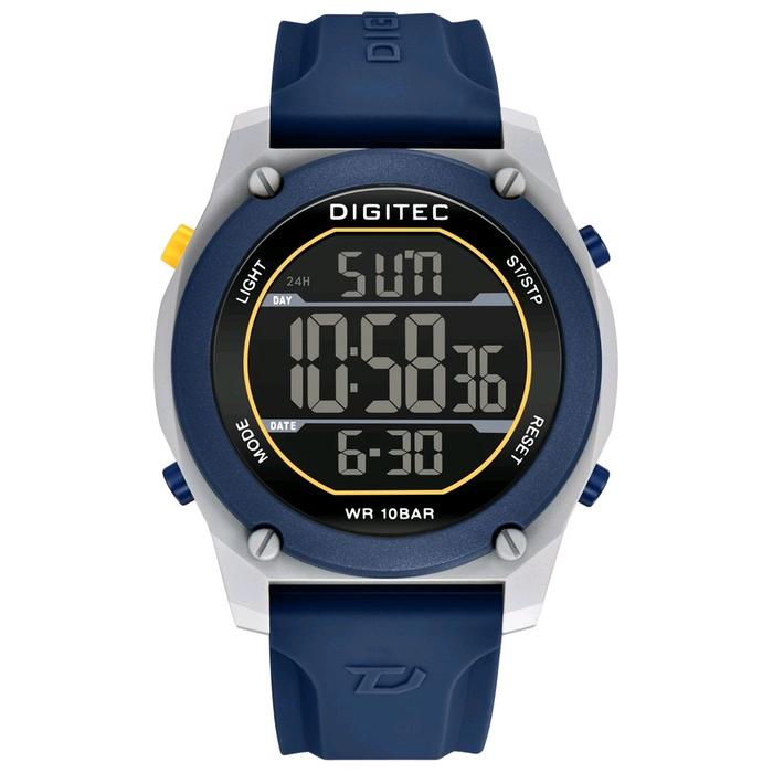 Jam Tangan Digitec 5269 Pria Tali Karet Biru Tahan Air WR 10BAR Fungsi 24H & Date Garansi 1 Tahun