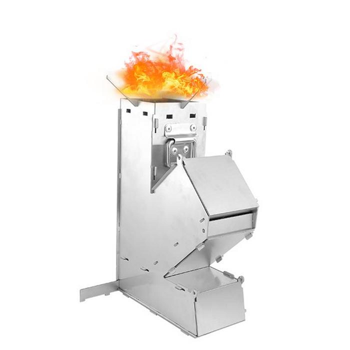 Stainless Steel Rocket Stove Lightweight Foldable Wood