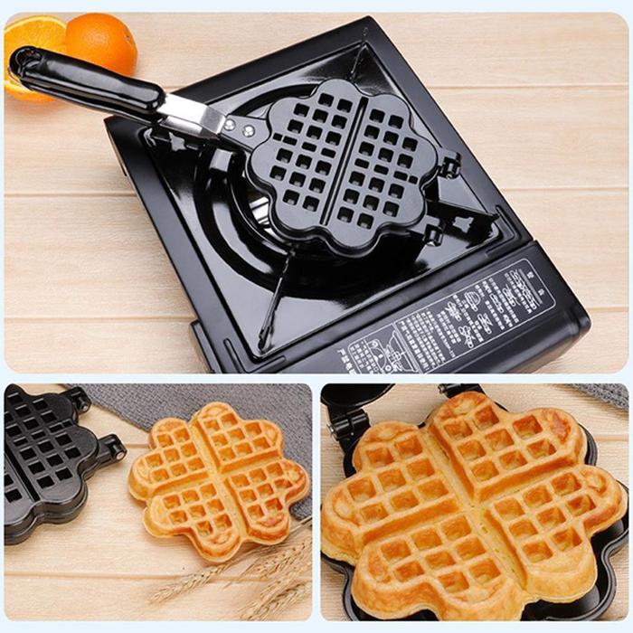 Double-Sided Waffle Maker Pan Non-Stick Sandwich Pan Maker Foldable
