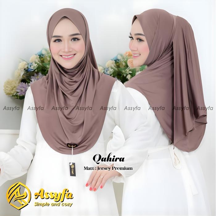 Jilbab Pashmina Instan Kerudung Najwa Non Pad New QOHIRA Bahan Jersey Super Premium By Assyfa Hijab