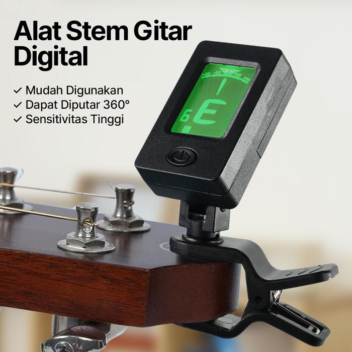 Permata Mall | Tuner Gitar Digital | Clip On Tuner | Alat Stem Gitar