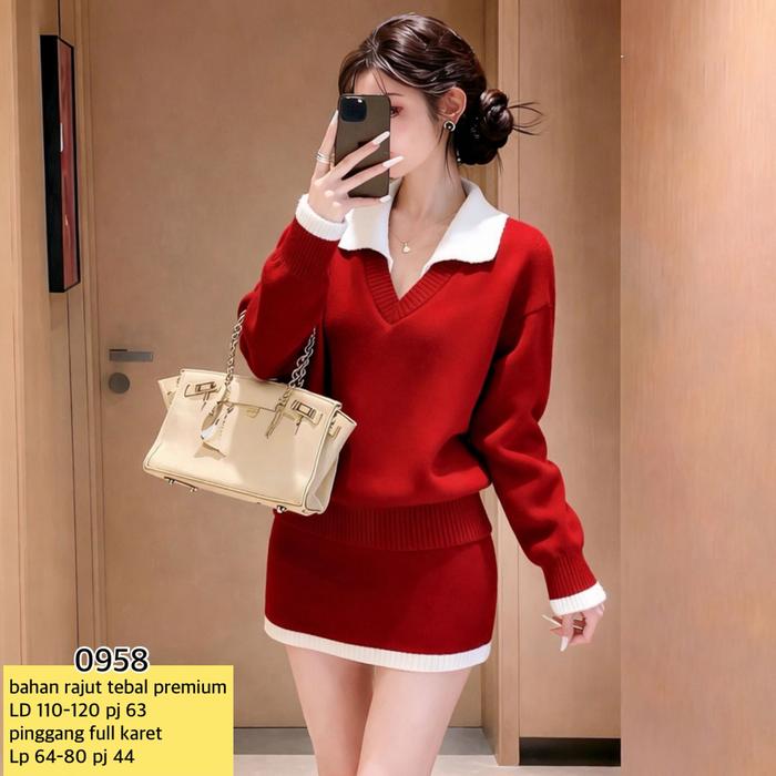 Setelan Rajut Import Wanita / Set Import Fashion Kekinian / Setelan Rajut Import Terbaru / Set Fashi
