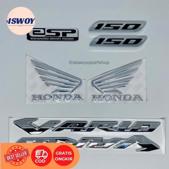 Emblem timbul vario 150 logo timbul vario 150 fullset 7pcs ready stock Motor [NTS]