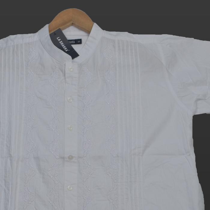 KOKO ATASAN LA SHAKKA / KOKO LASHAKKA DEWASA/KEMEJA KOKO LA SHAKKA/ putih polos putih bordir elegan