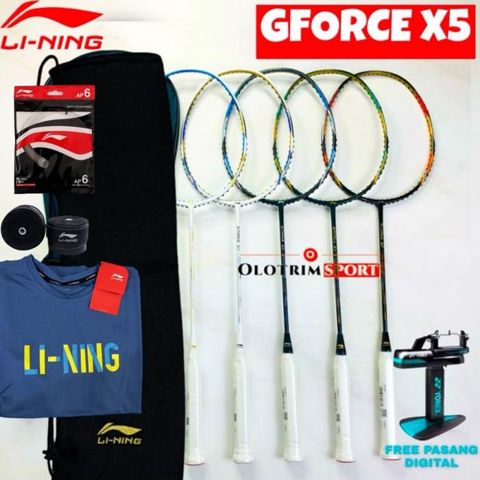Raket Badminton LINING GFORCE X5 79gr 82gr 4u 5u G Force X 5 Original