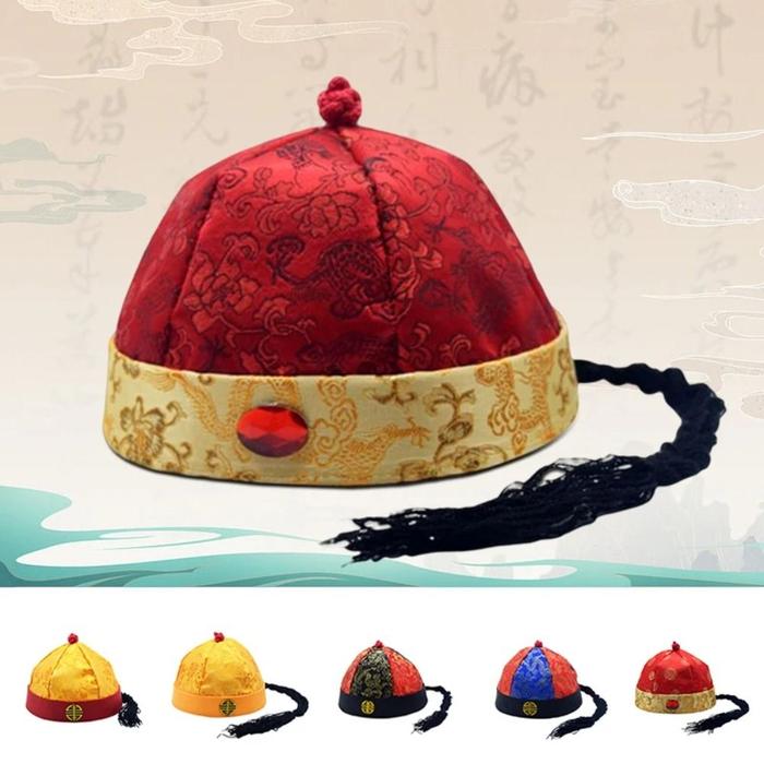 IMPORT Chinese Palace Prince Hat Headwear Headdress Cosplay Party Qing Dynasty Man Hat