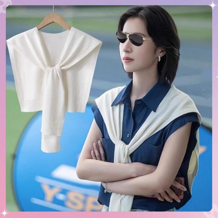 Vos-Bj1832  Selendang Warna Solid Musim Semi Dan Musim Panas Gaya Korea Untuk Wanita Dengan Pelindun